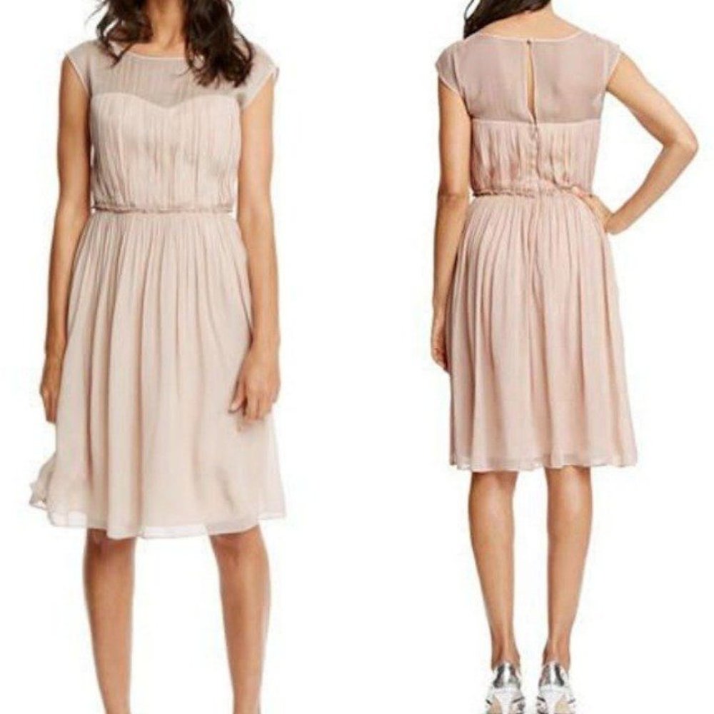 Boden Eva Chiffon Pale Ballet Pink Dress Size: 6R